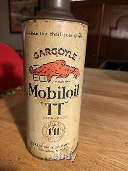 Vintage Antique Rare Original Mobiloil Vacuum Oil TT Gargoyle Oil Can