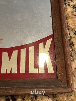 Vintage Antique Virol & Milk Advertising Mirror 12' H x 10 W Rare