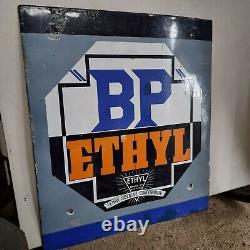 Vintage BP Ethyl Enamel Sign Motor Spirit Petrol Automobilia Collectable Rare