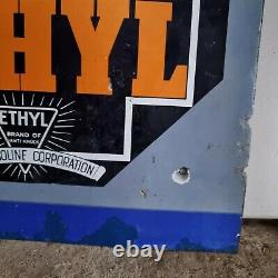 Vintage BP Ethyl Enamel Sign Motor Spirit Petrol Automobilia Collectable Rare