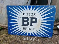 Vintage BP Irish Double Sided Enamel Sign Motor Spirit Petrol Automobilia Rare