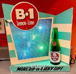 Vintage B-1 Lemon Lime Soda Lighted Store Advertising Display Works! RARE