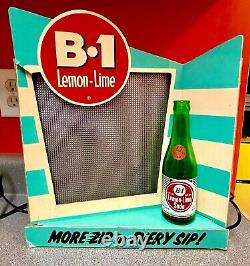 Vintage B-1 Lemon Lime Soda Lighted Store Advertising Display Works! RARE