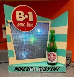 Vintage B-1 Lemon Lime Soda Lighted Store Advertising Display Works! RARE