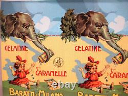 Vintage Baratti & Milano Torino Gelatine Caramelle Advertising Tin Sign Rare F
