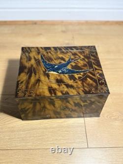 Vintage Blue Bird Biscuit Tin. 1920s-40s. Harry Vincent Ltd Swallow Litho RARE