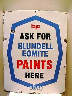 Vintage Blundell Eomite Paints Sold Here Enamel Porcelain Sign Rare Collectibles