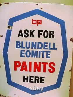 Vintage Blundell Eomite Paints Sold Here Enamel Porcelain Sign Rare Collectibles