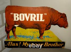 Vintage- Bovril Figural Cow- Bull Steer- Store Sign Display-35-farm-feed-rare