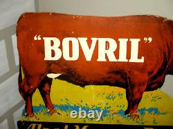 Vintage- Bovril Figural Cow- Bull Steer- Store Sign Display-35-farm-feed-rare