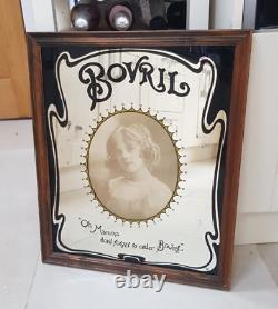 Vintage Bovril Mirror, Breweriana, Pub Mirror, Man Cave, Advertising Mirror RARE