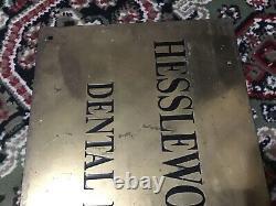 Vintage Bronze Plaque / Sign Vintage rare HESSLEWOOD LODGE DENTAL PRACTICE
