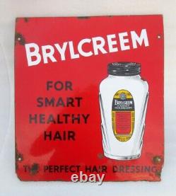Vintage Brylcreem Hair Dressing Porcelain Enamel Sign Board Old Rare London Sign