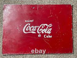 Vintage COCA COLA Metal Sign Coke Old Rare Advertising Sign Hand Painted