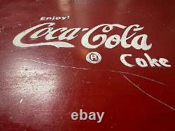 Vintage COCA COLA Metal Sign Coke Old Rare Advertising Sign Hand Painted