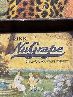 Vintage C. 1930 Drink Nugrape Tray Sign Coca Cola 7up Pepsi Orange Crush Dp Rare