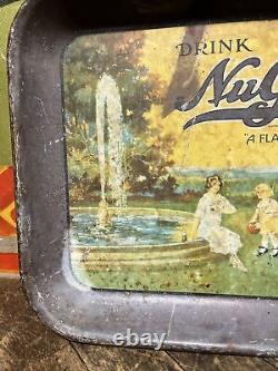 Vintage C. 1930 Drink Nugrape Tray Sign Coca Cola 7up Pepsi Orange Crush Dp Rare