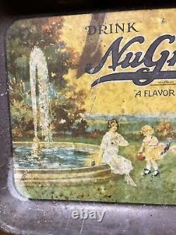 Vintage C. 1930 Drink Nugrape Tray Sign Coca Cola 7up Pepsi Orange Crush Dp Rare