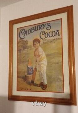 Vintage Cadbury Cocoa Framed picture 57cm x 47cm FREE UK DELIVERY Rare