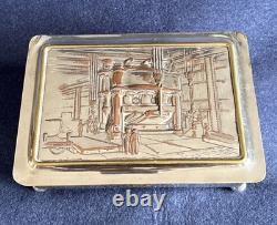 Vintage Cammell Laird Presentation Box. Embossed 12000 Ton Armour Press. Rare