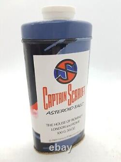 Vintage Captain Scarlet Rare 1969 Asteroid Talcum Powder advertising tin