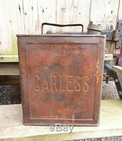 Vintage Carless 2 Gallon Petrol Can Fuel Oil Automobilia Rare