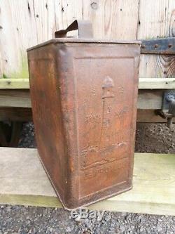 Vintage Carless 2 Gallon Petrol Can Fuel Oil Automobilia Rare