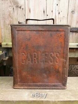 Vintage Carless 2 Gallon Petrol Can Fuel Oil Automobilia Rare