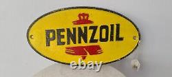 Vintage Cast Iron Pennzoil Motor Oil Sign Rare French Origins