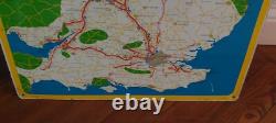 Vintage Champion Metal sign & UK map. VG original condition 30x18 rare