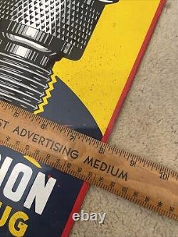 Vintage Champion Spark Plugs Porcelain Sign Rare Gas Oil Service Station Pump Ad
