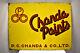 Vintage Chanda Paints Advertising Sign Porcelain Enamel Color Collectibles Rare