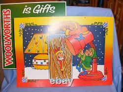 Vintage Christmas Woolworths Cardboard Advertising Signs Large x 4 1988 RARE