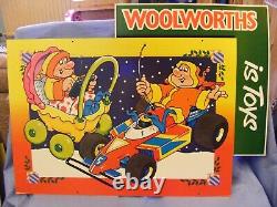 Vintage Christmas Woolworths Cardboard Advertising Signs Large x 4 1988 RARE