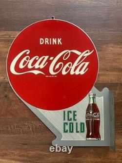 Vintage Coca-Cola Coke Double Sided Flange Sign Limited Reissue Rare Collectable