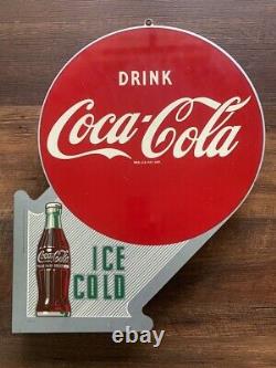 Vintage Coca-Cola Coke Double Sided Flange Sign Limited Reissue Rare Collectable