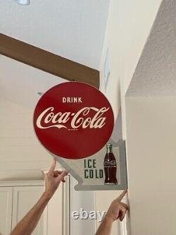 Vintage Coca-Cola Coke Double Sided Flange Sign Limited Reissue Rare Collectable