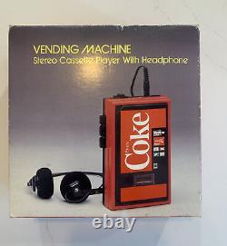 Vintage Coke Vending Machine Stereo Cassette Player with Headphones Rare