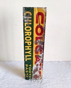 Vintage Colgate Chlorophyll Tooth Paste Advertising Tin Sign Board USA Rare TS75