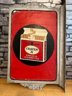 Vintage Craven A Iron Ornate Frame Cigarette Outside Shop Sign Double Sided Rare