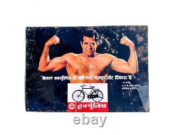 Vintage Dara Singh Hercules Bicycles Advertising Tin Sign Board Rare Old TS187