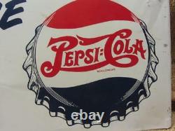 Vintage Double Dot Pepsi Display Sign Antique PepsiCola Soda RARE 9827