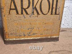 Vintage Duckhams Arkoil 1 Gallon Oil Tin Can Automobilia Garage Animal Zoo Rare