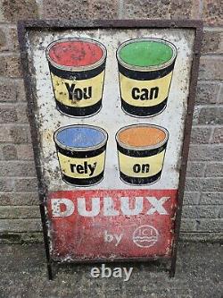 Vintage Dulux Paint Metal Advertising Sign Rare Find (Decorative Salvage)