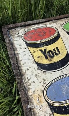 Vintage Dulux Paint by ICI Metal Advertising Sign 1950s Rare Decorative Salvage
