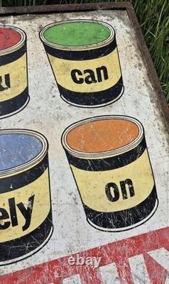 Vintage Dulux Paint by ICI Metal Advertising Sign 1950s Rare Decorative Salvage