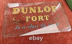 Vintage Dunlop Fort Reverse Etched Glass Garage Sign circa 1930s RARE