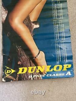 Vintage Dunlop car model advertising calendar rare Poster 49x19 1977 antique