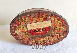 Vintage Edmondson's Original Red Seal Toffee Advertising Tin England Rare TI782