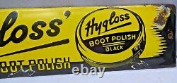 Vintage Enamel Porcelain Sign Hygloss Boot Polish Black England Advertising Rare